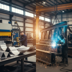 Sheet Metal vs. Structural Steel Fabrication: Differences in materials, shapes, uses.